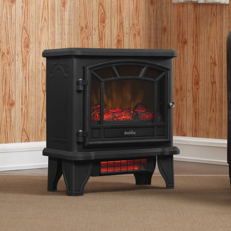 Duraflame 550 Black Infrared Freestanding Electric Fireplace Stove with  Remote Control